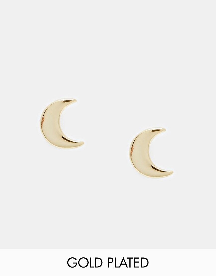 Pilgrim Gold Plated Moon Stud Earrings | ASOS UK