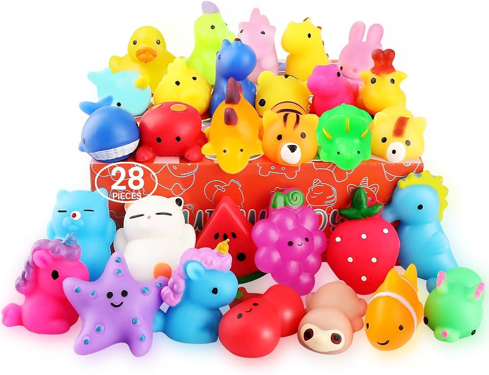Squishies, 28 Pack Mochi Squishy Toys - Kawaii Cat Squishys Slow Rising Animals - Party Favors, G... | Amazon (US)