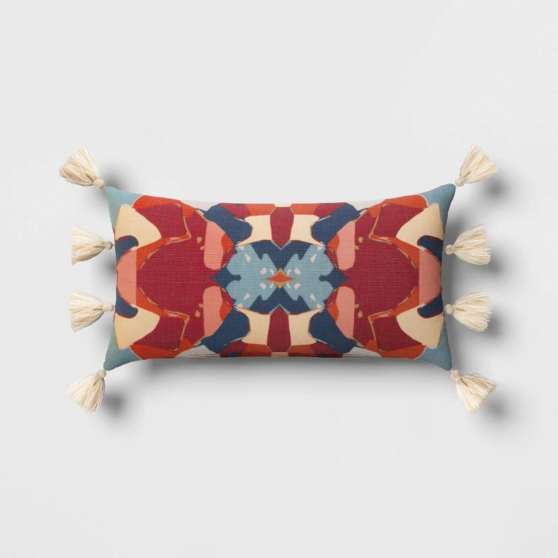 Abstract Dual Print Outdoor Throw Pillow with Tassels - Opalhouse™ designed with Jungalow™ | Target