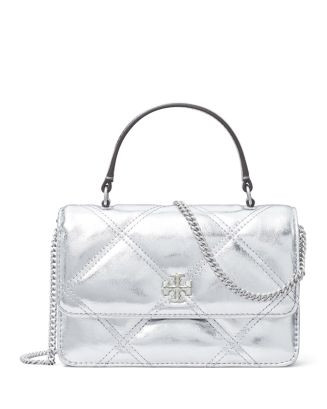 Kira Metallic Leather Diamond Quilt Mini Top Handle Chain Wallet | Bloomingdale's (US)