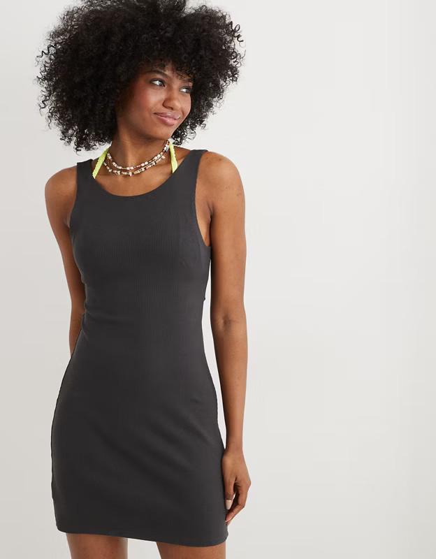 Aerie Reversible Knit Ribbed Mini Dress | Aerie