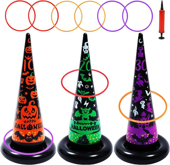 Halloween Party Games, Inflatable Witch Hat Ring Toss Games for Kids Adults Family Indoor Outdoor... | Amazon (US)