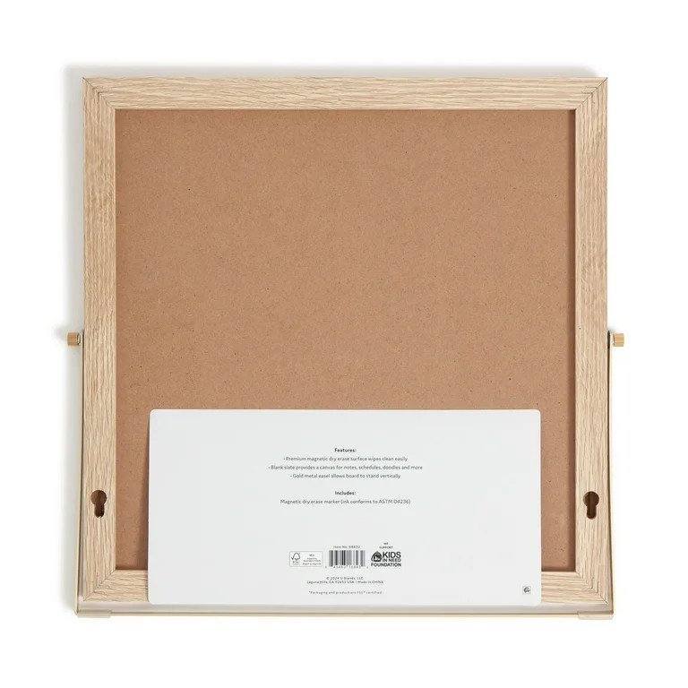 U Brands 12 x 12 in. Magnetic Desktop Dry Erase Easel Whiteboard, Wood Style Frame, with Marker | Walmart (US)