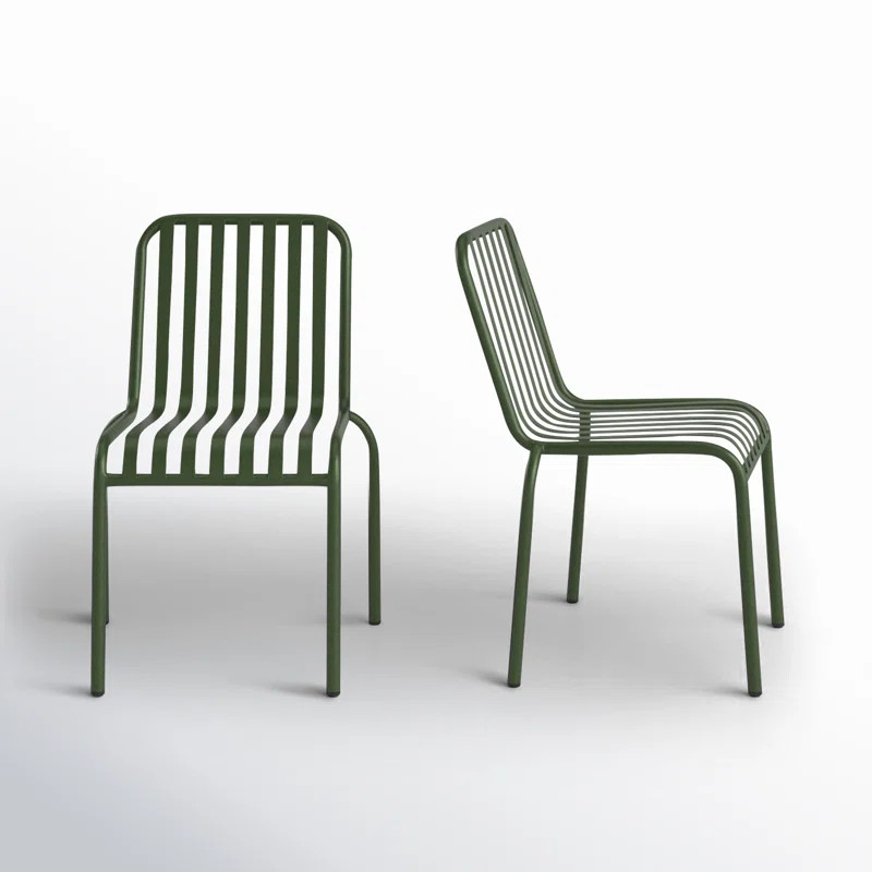 Abra Powder Coated Steel Outdoor Stacking Dining Side Chair | Wayfair North America