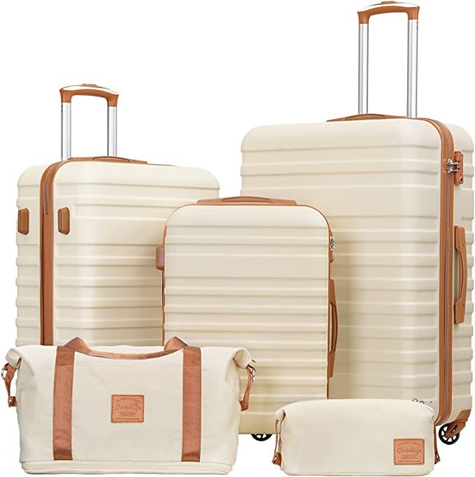 Coolife Suitcase Set 3 Piece Luggage Set Carry On Hardside Luggage with TSA Lock Spinner Wheels (... | Amazon (US)
