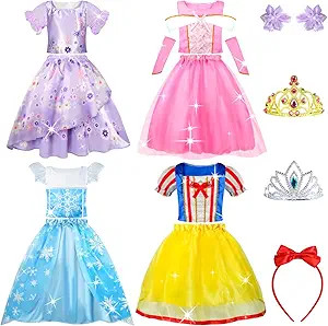 Meland Princess Dresses for Girls - Dress up Clothes for Little Girls - Princess Toys Gift Girls ... | Amazon (US)