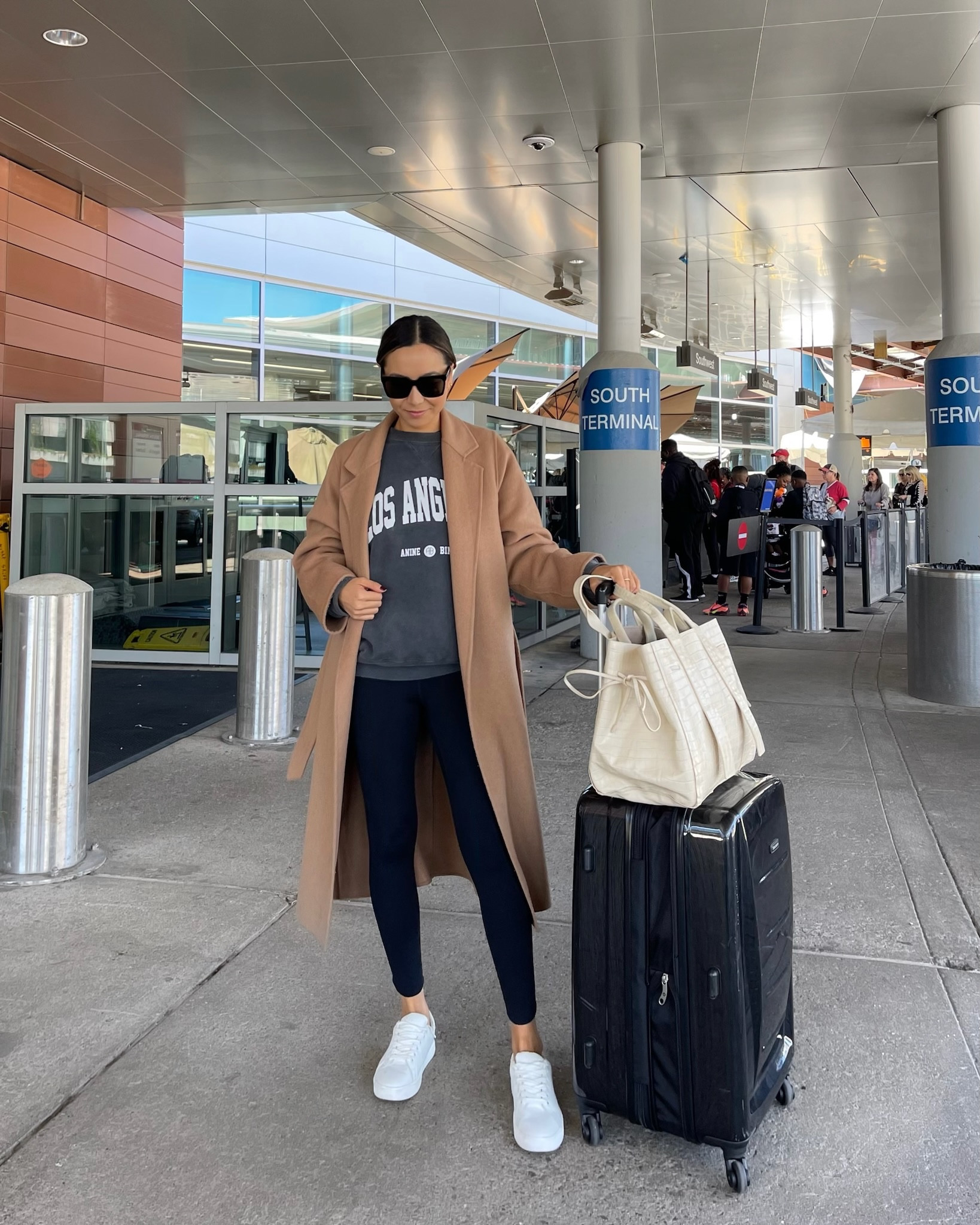 Travel outfit roundup 

Anine bing sweater 
Comfy leggings with pockets 
Coatigan from mango
White sneakers 
Celine sunglasses 

#LTKtravel #LTKSeasonal #LTKunder100