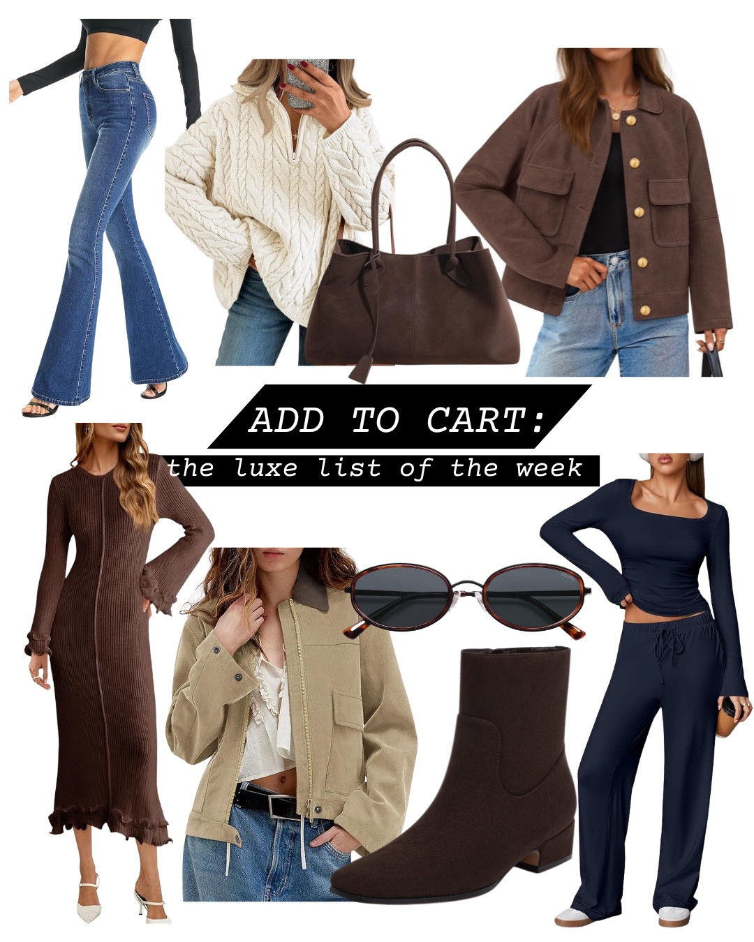 Add to cart: the luxe list of the week! I found the best and trendiest pieces all on Amazon and under $100! All of these picks are perfect for any fall outfit. I found faux suede jackets, sweaters, two piece sets, jeans, maxi dresses, handbags, sunglasses and booties! All linked ⬆️

#ltkcreator #ltkfinds #ltkwatchnow #amazon #amazonfinds #fall #fallfashion #falloutfits #suede #chocolatebrown #espressobrown 

#LTKFindsUnder100 #LTKSeasonal #LTKStyleTip