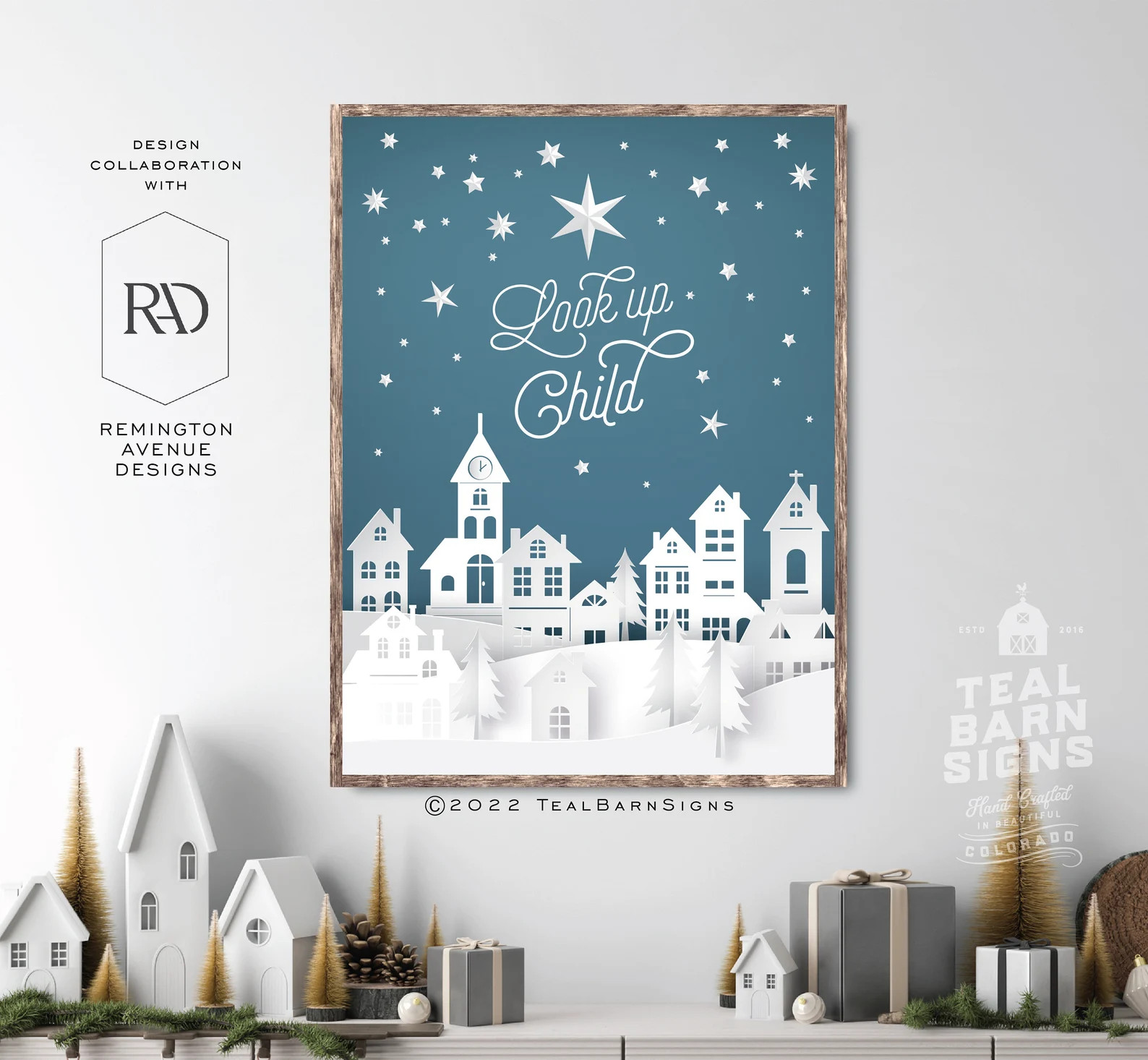 Look Up Child Sign -- Remington Avenue, Christmas Village, Silhouette, Winter Wall Art | Etsy (US)