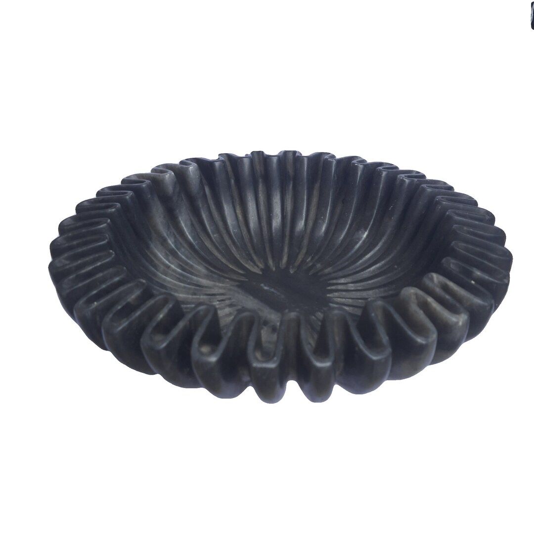 Decorative Vintage Black Ruffle Bowl Flower Floater Marble - Etsy | Etsy (US)
