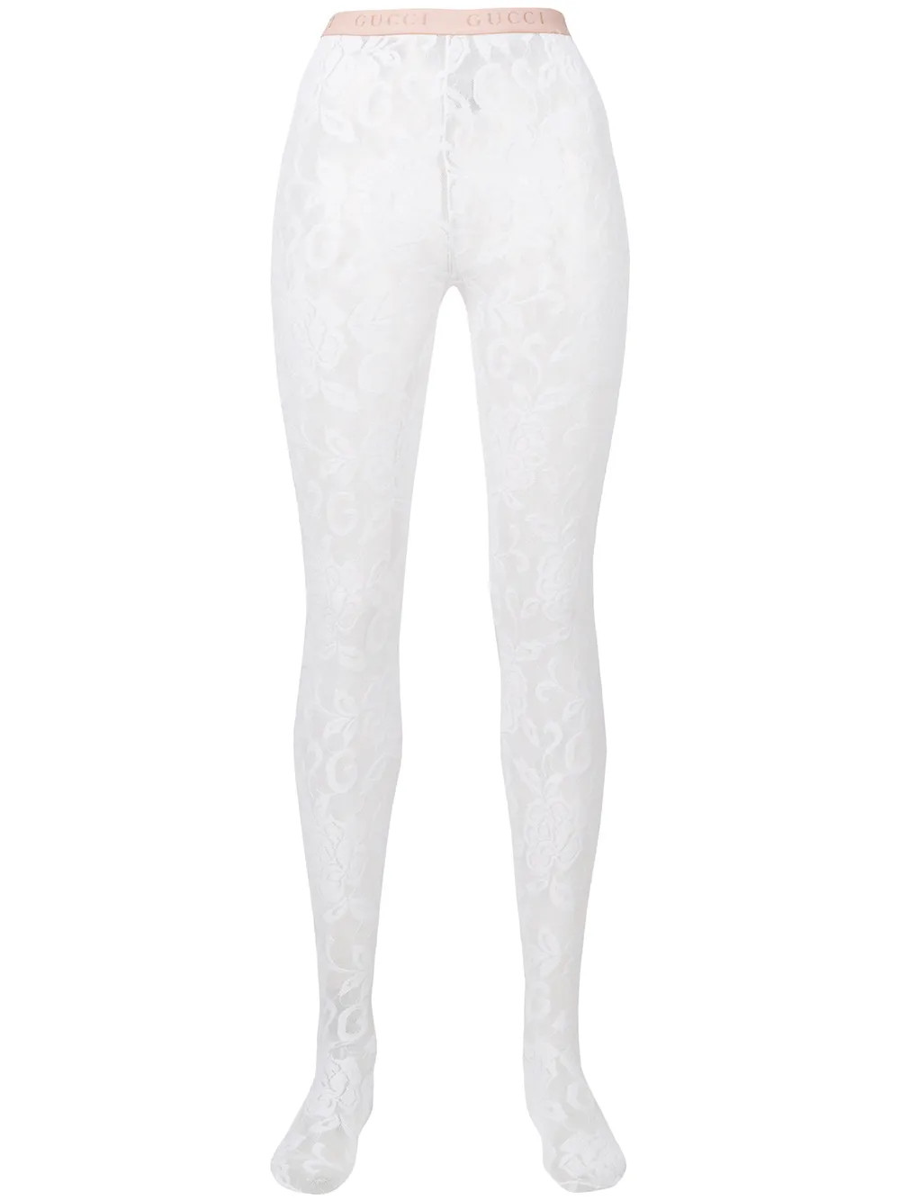 Gucci floral lace tights - White | FarFetch US