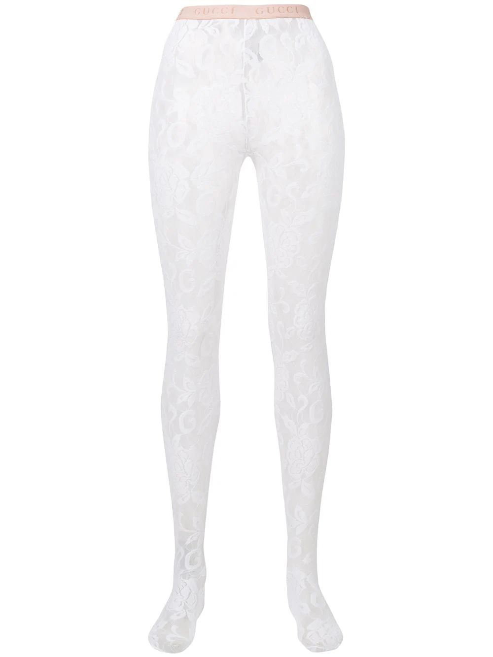 Gucci floral lace tights - White | FarFetch US