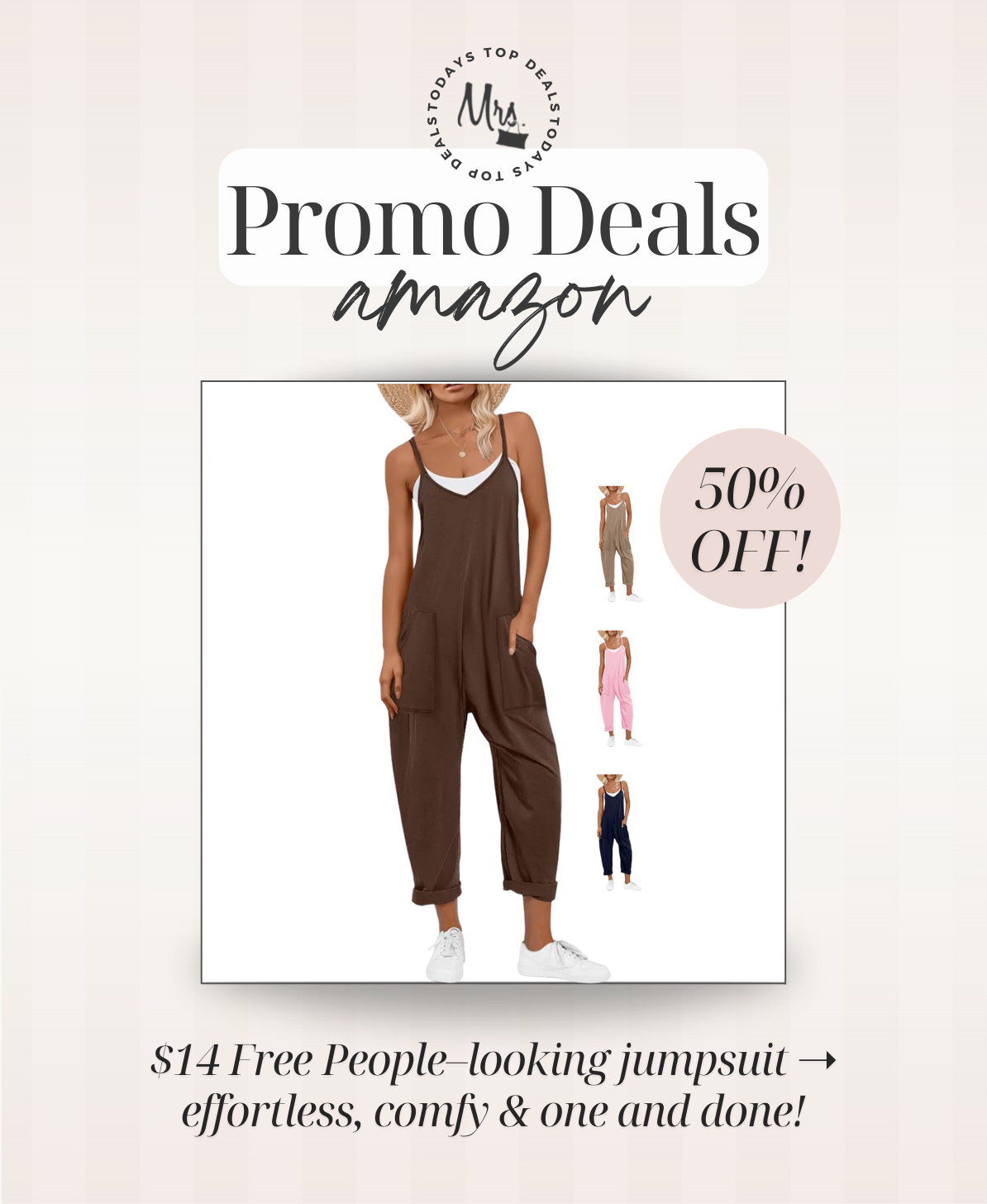 $14 Free People–looking jumpsuit ➝ effortless, comfy + one and done! 

 #LTKootd #LTKSeasonal #LTKSaleAlert