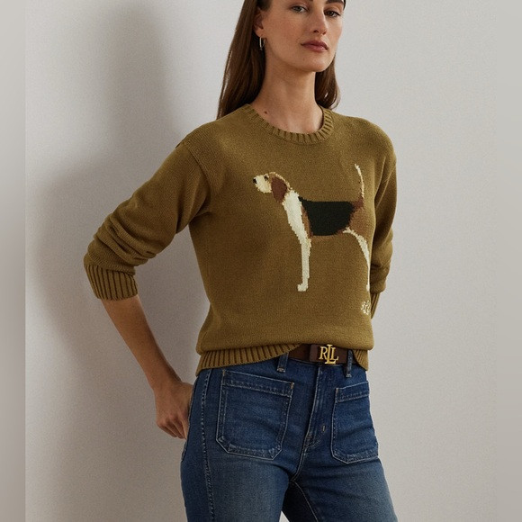 Ralph Lauren Intarsia knit Beagle cotton sweater | Poshmark