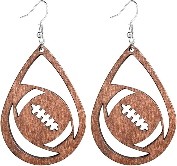 Football Earrings for Women Game Day Football Drop Dangle Sports Earrings | Amazon (US)