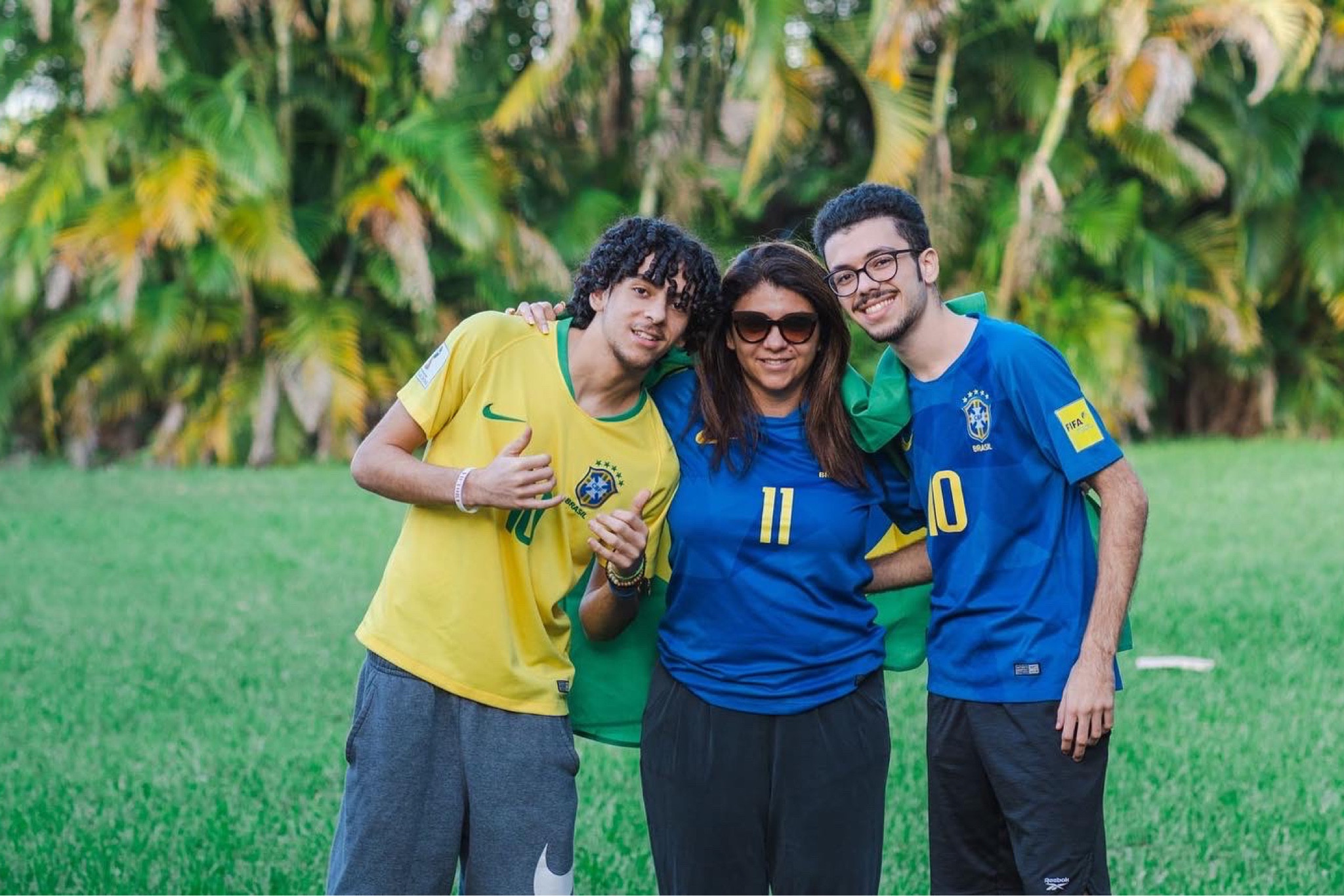 Soccer fans have to have the jerseys for the World Cup . Brazilian team shirts.  My teen sons and I pose for a photo wearing our jerseys 

#LTKstyletip #LTKfamily #LTKmens
