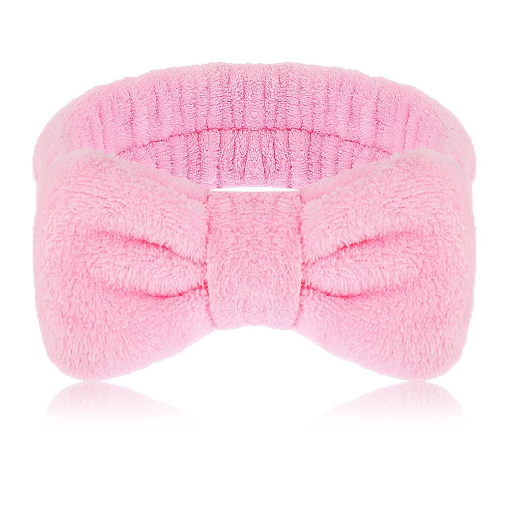 Molain Bowknot Hairband for Women, Coral Fleece Elastic Headband for Washing Face Shower Sports B... | Amazon (US)