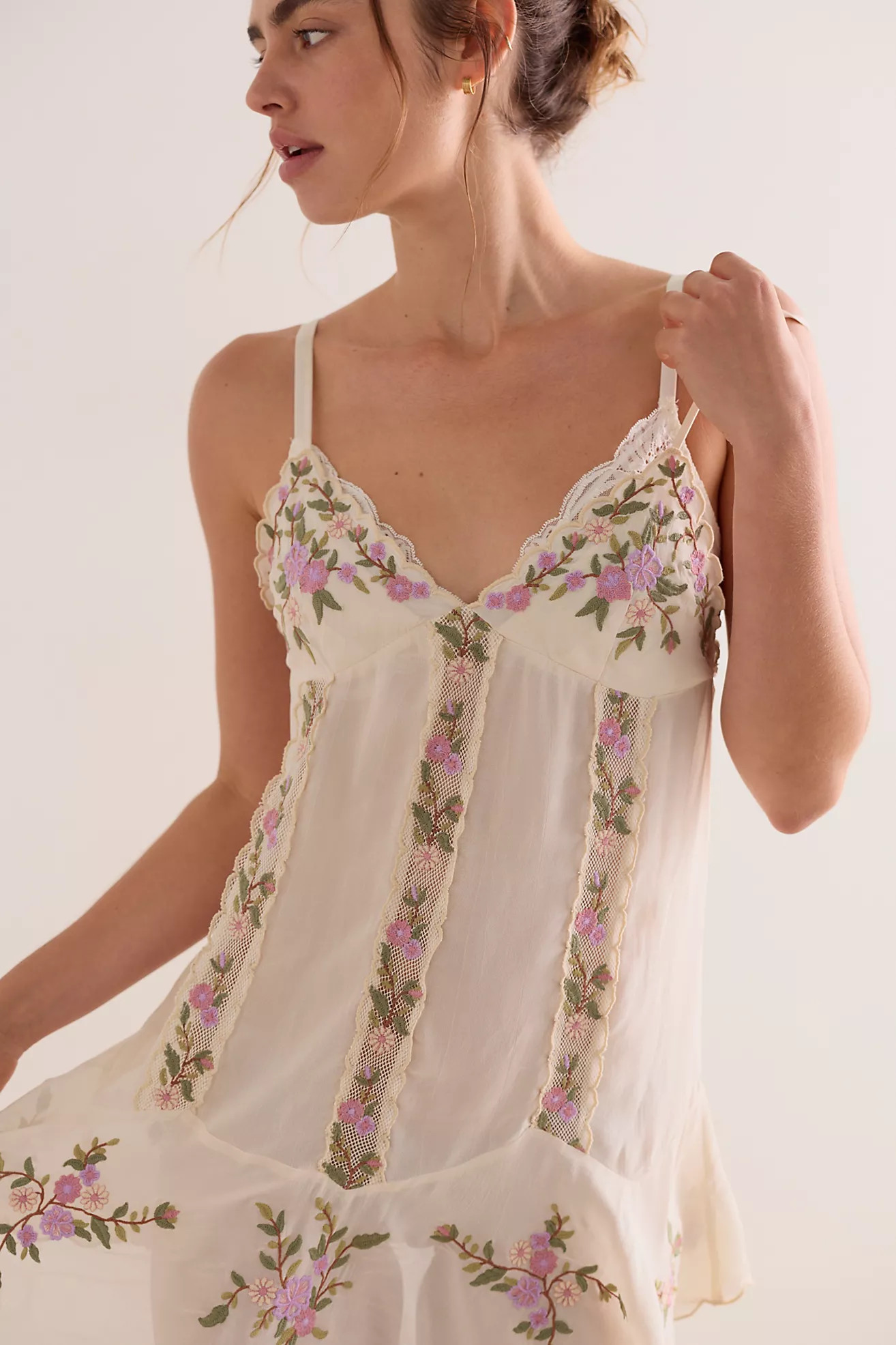 Camila Coast Embroidered Mini Slip Dress | Free People (Global - UK&FR Excluded)