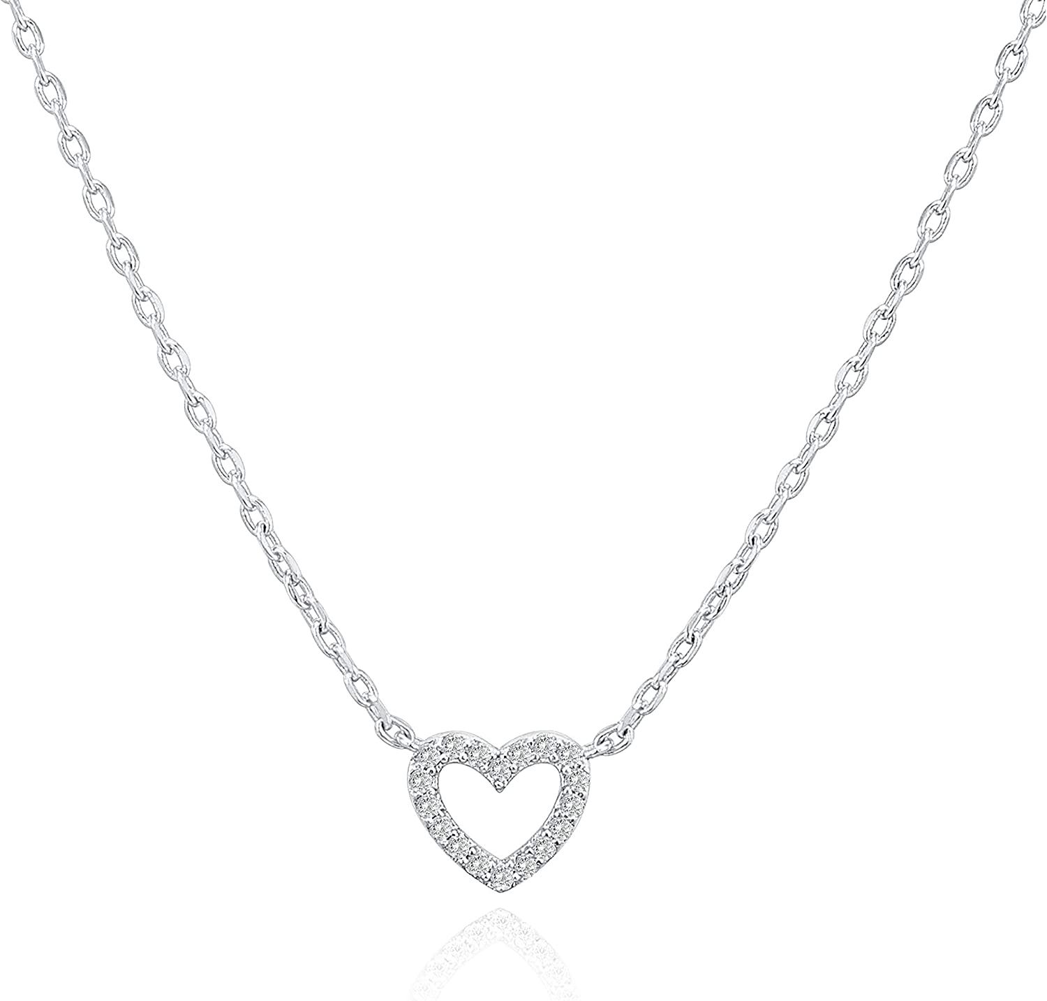 PAVOI 14K Gold Plated Dainty Pendant Necklace | Layering Necklaces | Gold Heart Necklace | Amazon (US)