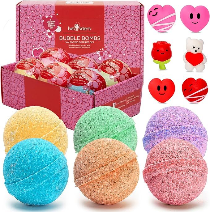 Valentines Bath Bombs for Kids with Surprise Toy Inside, Lovely Holiday Scents, USA Made, Kids Sa... | Amazon (US)
