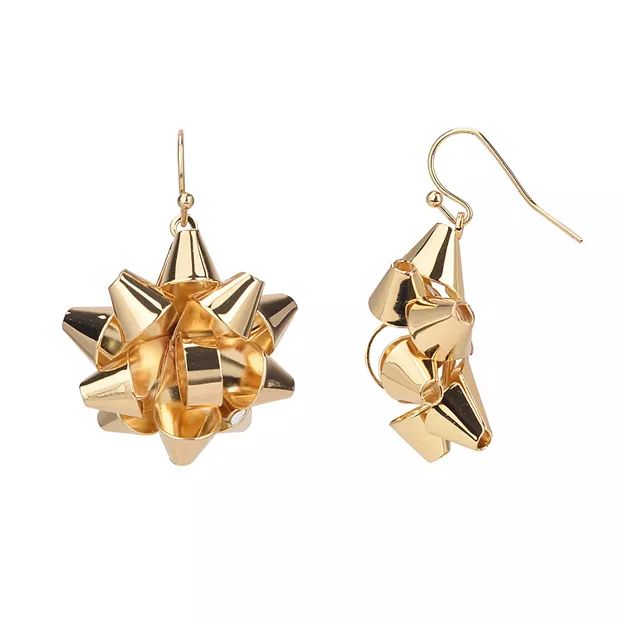 Celebrate Together™ Gold Tone Gift Bow Nickel Free Earrings | Kohl's