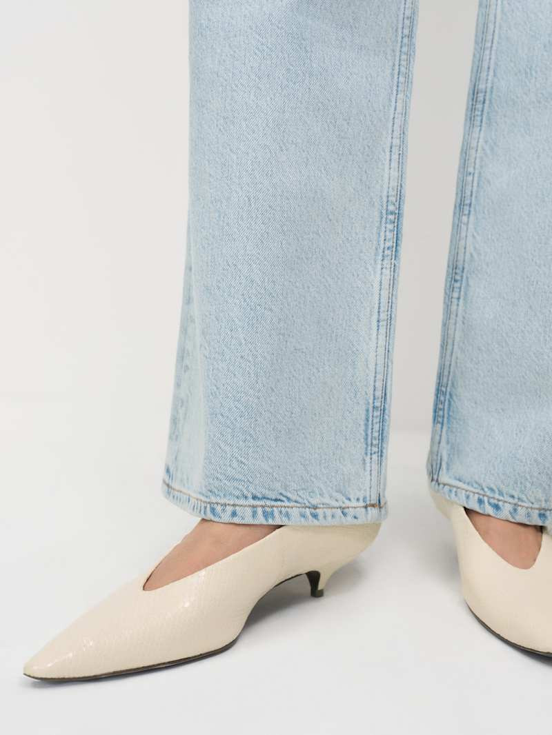Reformation Calista Kitten Heel Pump Yellow 9 | Reformation (Global)
