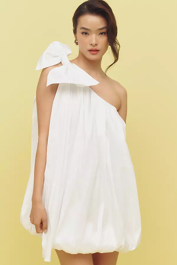 Bardot Razia One-Shoulder Bubble-Hem Mini Dress | Anthropologie (US)
