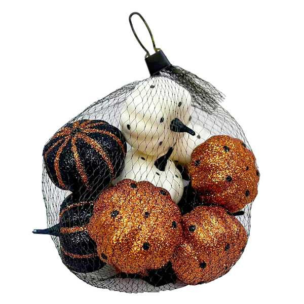 12-Count Glitter Pumpkins Filler, Styrofoam, sold by At Home | At Home