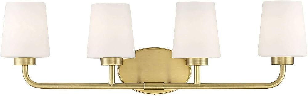 Savoy House 8-4090-4-322 Capra Warm Brass 4-Light Bathroom Vanity Light (31" W x 9" H) | Amazon (US)