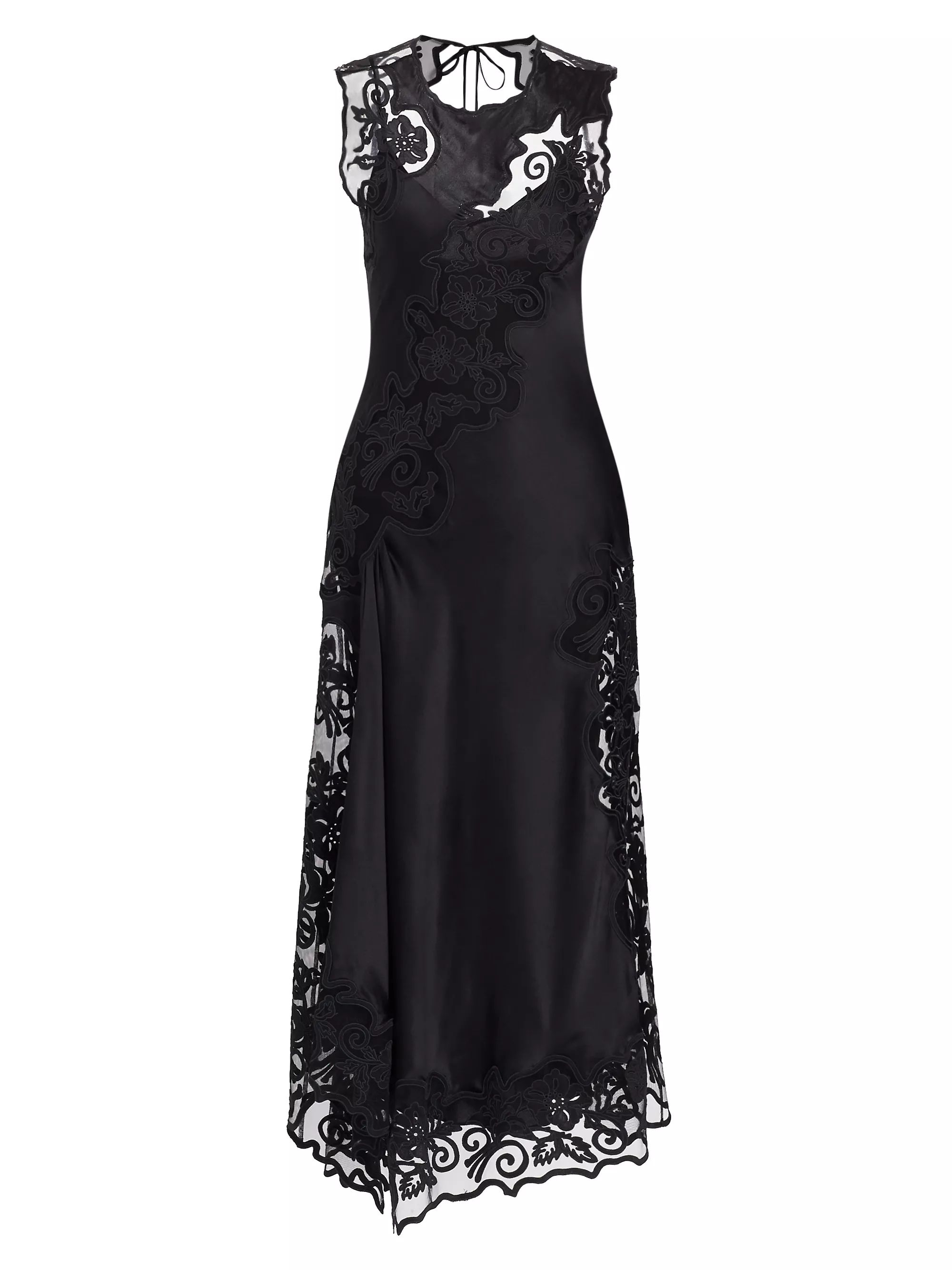 Shop Ulla Johnson Kaia Floral-Embroidered Silk Midi-Dress | Saks Fifth Avenue | Saks Fifth Avenue