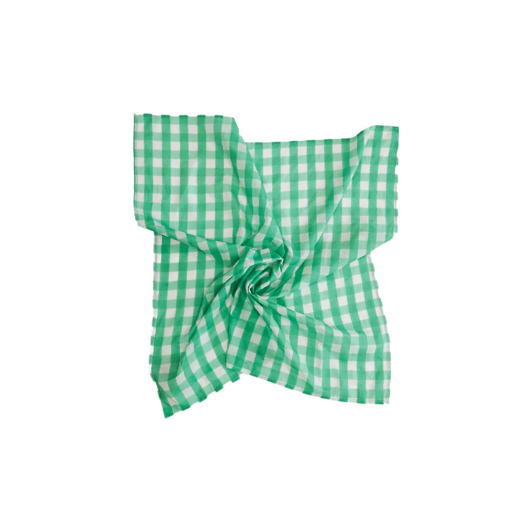 Green Gingham Scarf | Sunshine Tienda