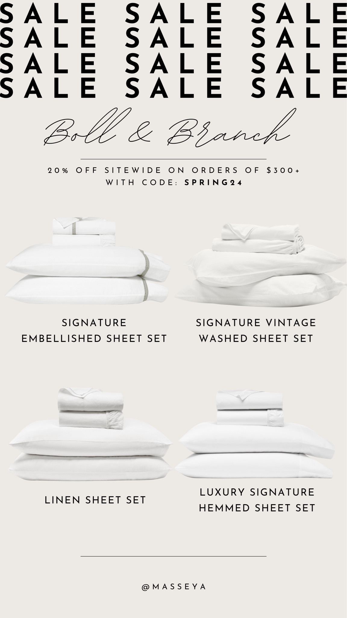 Boll and Branch spring sale!! Get 20% off sitewide on orders of $300+ with code: SPRING24

Boll and branch sale, spring sale, home finds, bedroom decor inspo, luxury sheets, spring home trends 

#LTKhome #LTKSeasonal #LTKsalealert