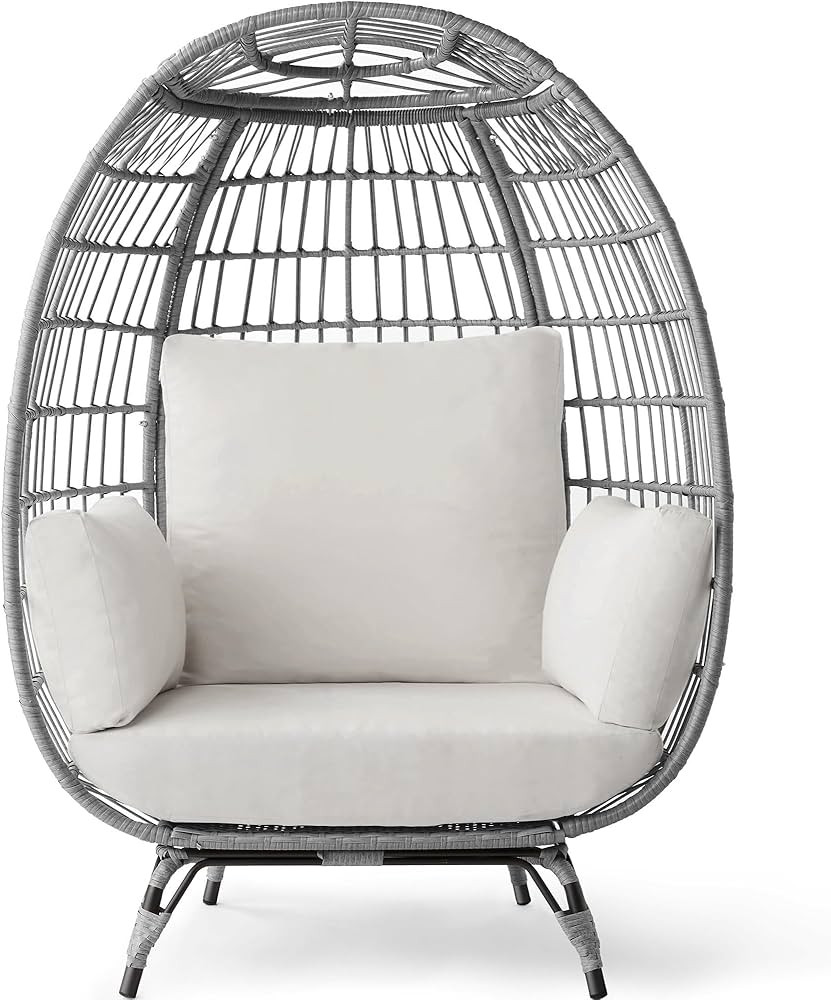 Best Choice Products Wicker Egg Chair, Oversized Indoor Outdoor Lounger for Patio, Backyard, Livi... | Amazon (US)