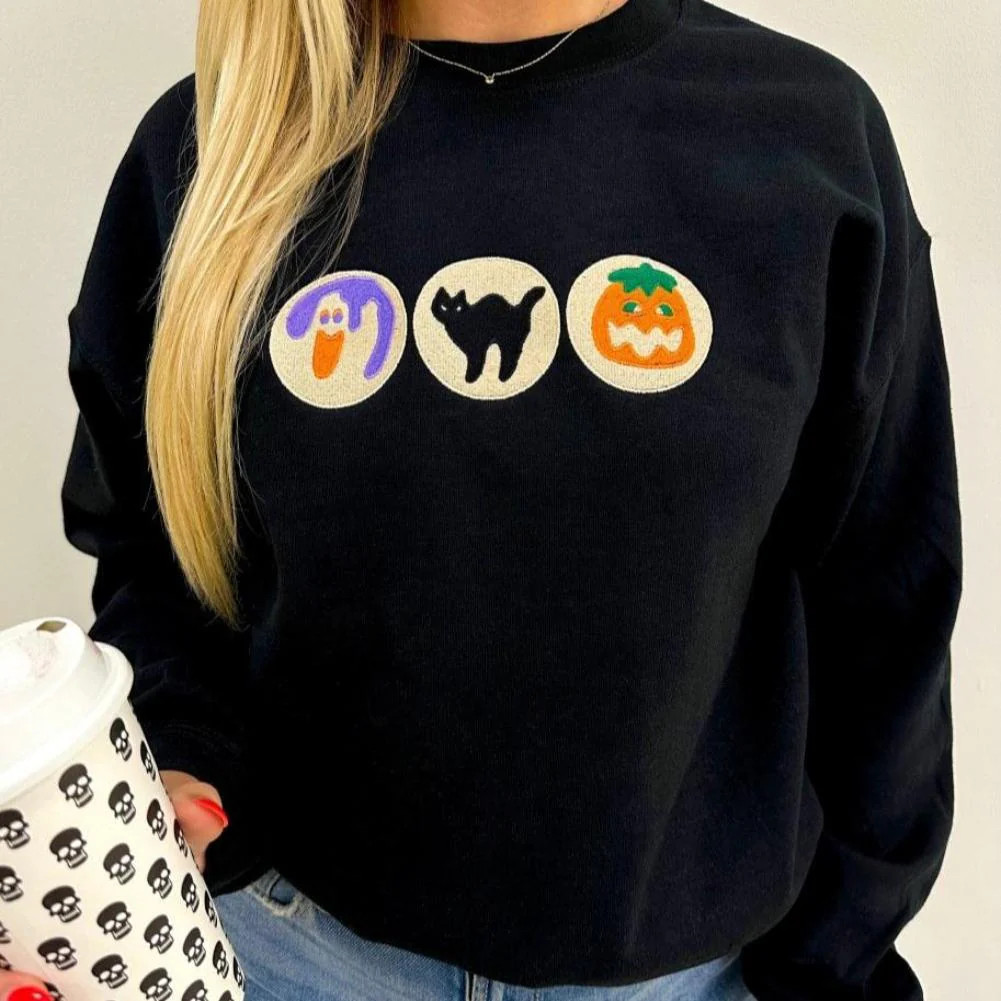 'Halloween Cookies' Embroidered Crewneck Sweatshirt | United Monograms