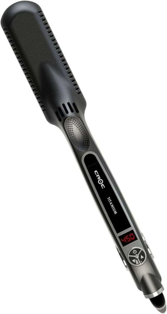 Croc Classic Silver Titanium Flat Iron Hair Straightener, 1.5 Inch | Amazon (US)