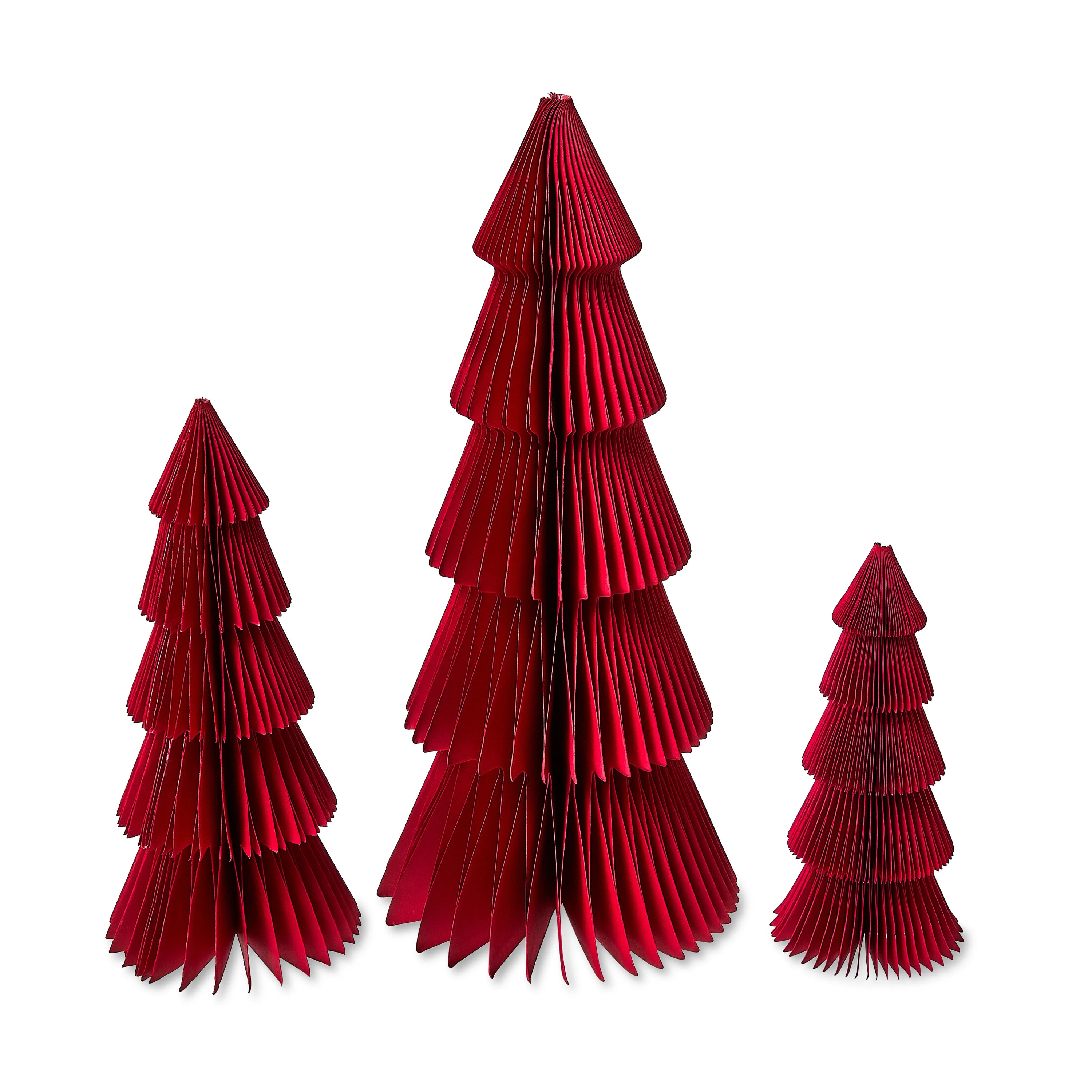 Red Honeycomb Trees Christmas Decoration, 3 Count, by Holiday Time - Walmart.com | Walmart (US)