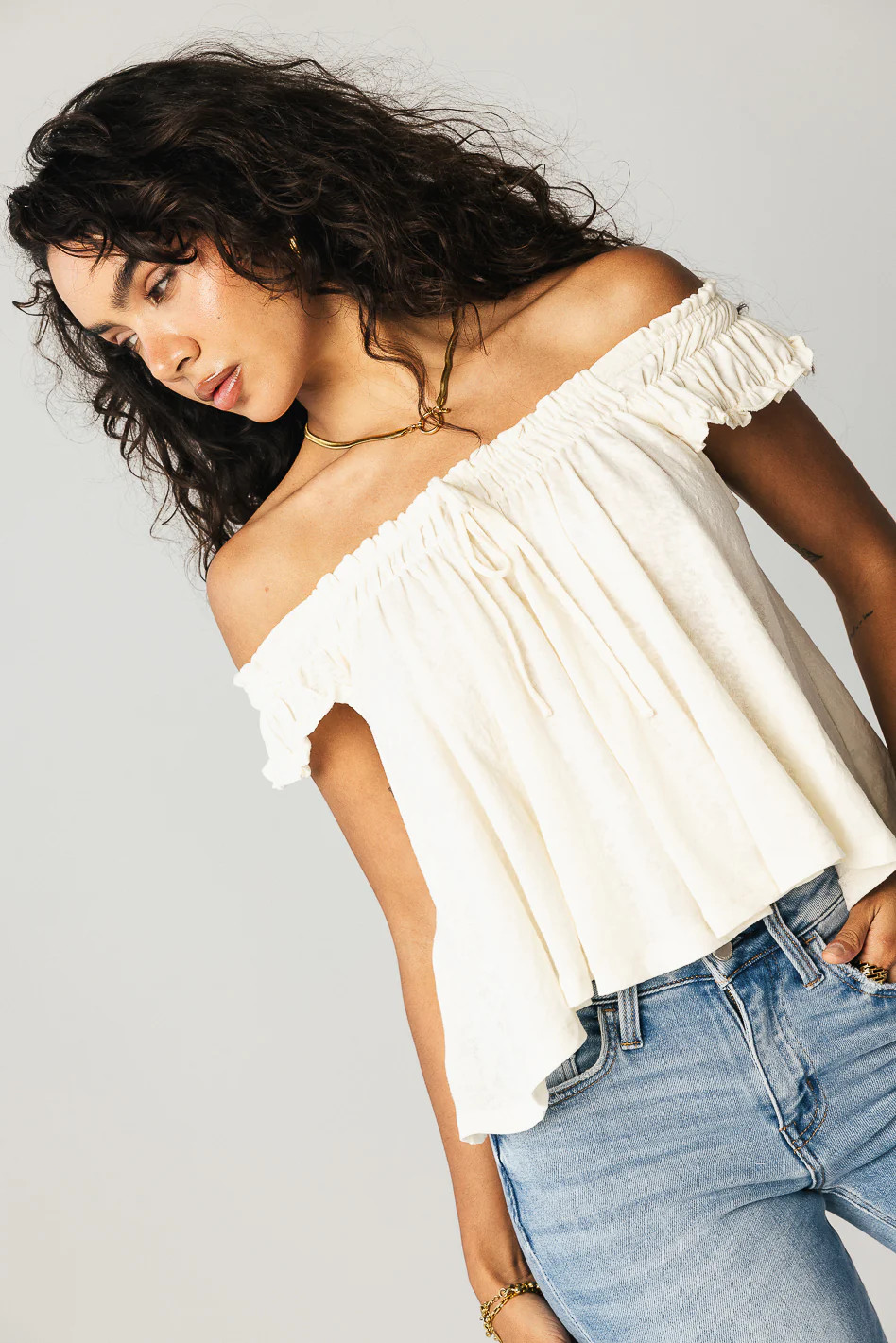 Casey Relaxed Top in Cream | Böhme US