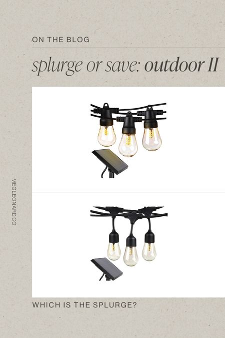 Splurge or save outdoor solar string lights 

#LTKsalealert #LTKfindsunder50 #LTKhome