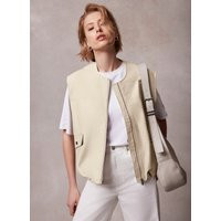 Neutral Oversized Cotton Gilet | Mint Velvet