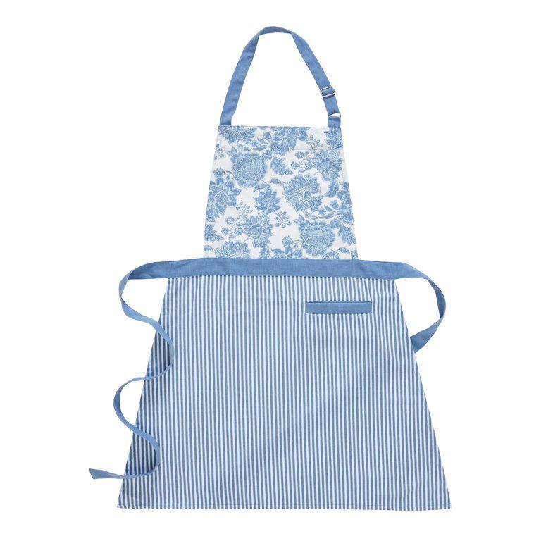 My Texas House Polyester/Cotton 30" x 54" Floral Stripe Apron, Blue - Walmart.com | Walmart (US)