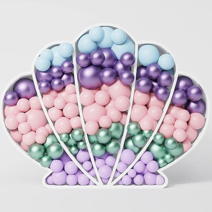 Mermaid Mosaic Balloon Frame Light Up Large Cardboard Mermaid Shell Pre-Cut Balloon Frame Cut-Out... | Amazon (US)