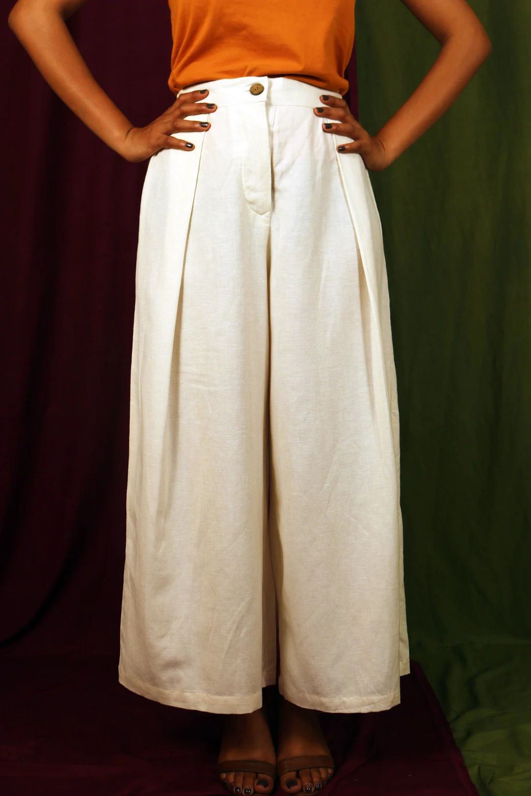 Custom made pleated pant for women, Cream linen pant, Formal pants, Made to order, Plus size | Etsy (UK)