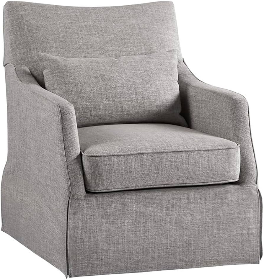 Martha Stewart London Swivel Chair - Solid Wood & Plywood, Skirted Metal Base Accent Armchair, Lu... | Amazon (US)