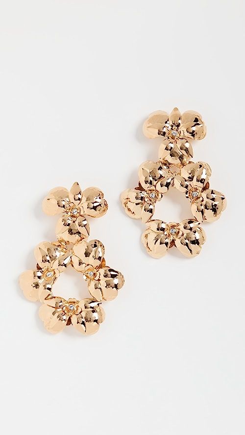 Carolina Herrera Flower Cluster Loop Earrings | SHOPBOP | Shopbop