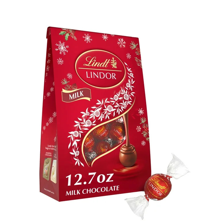 Lindt LINDOR Milk Chocolate Christmas Candy Truffles, 12.7 oz. Bag | Walmart (US)