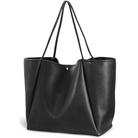 KALIDI Large Tote Bag Vegan Leather Casual Zipper Work Bag Weekender Hobo for Women 23L Oversize ... | Amazon (US)