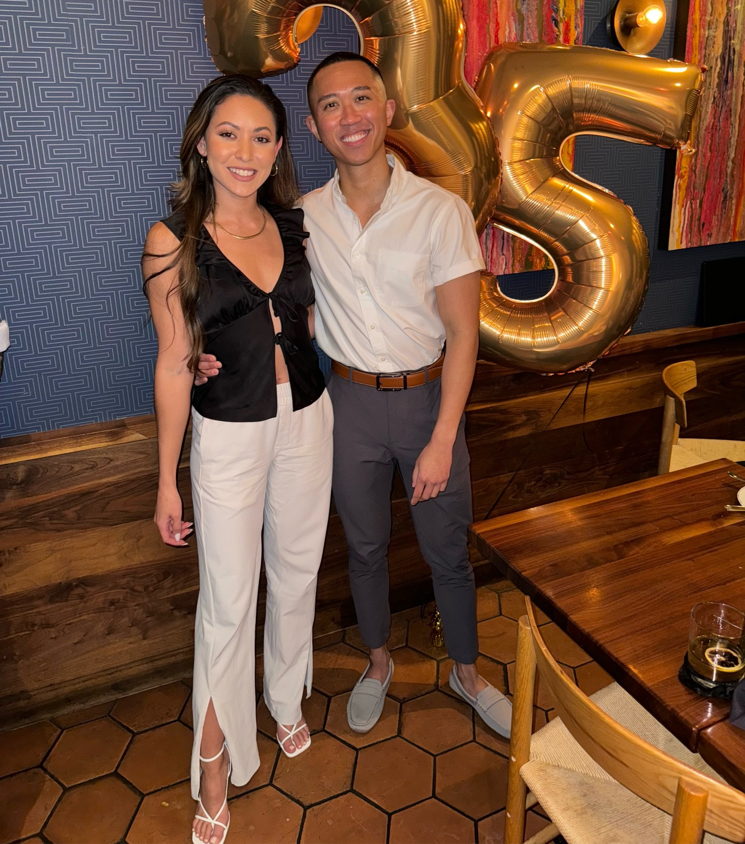 Celebrating a friend’s birthday tonight! Wearing my Lulu flare pants and Aritzia baby doll tie top in XS! 

#LTKstyletip #LTKfindsunder100 #LTKSeasonal