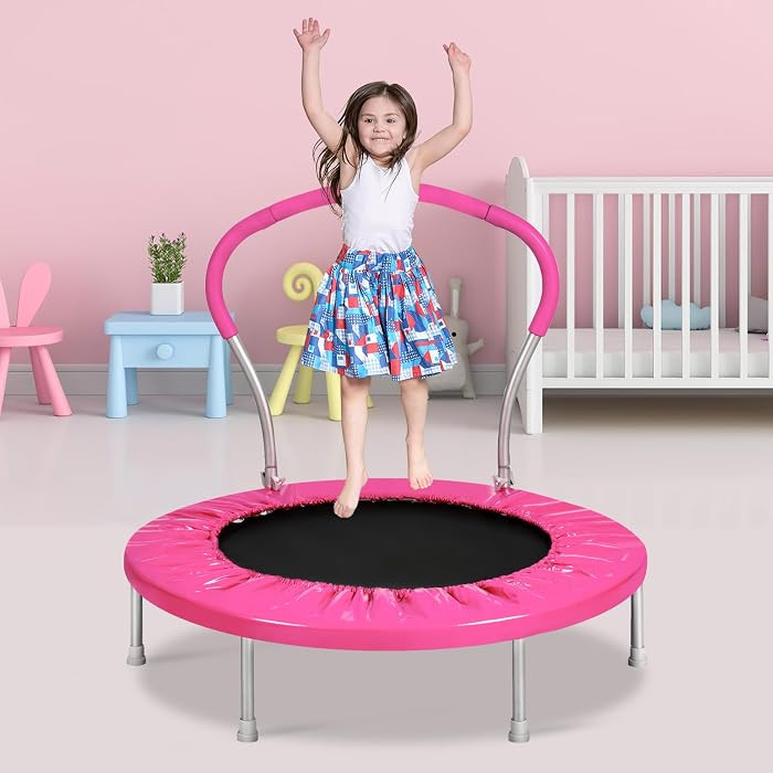 Lyromix 36-Inch Kids Trampoline with Handle - Indoor Mini Tranpoline for Toddlers, Small Fitness ... | Amazon (US)
