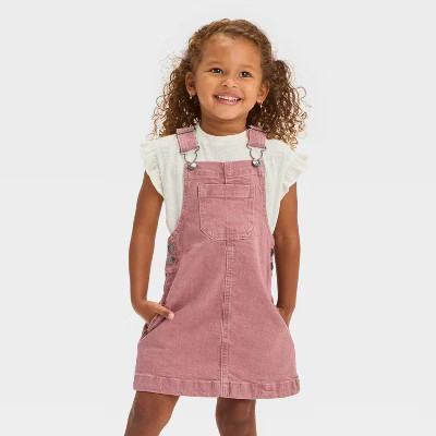 Toddler Girls' Denim Skirtall Dress - Cat & Jack™ Pink | Target