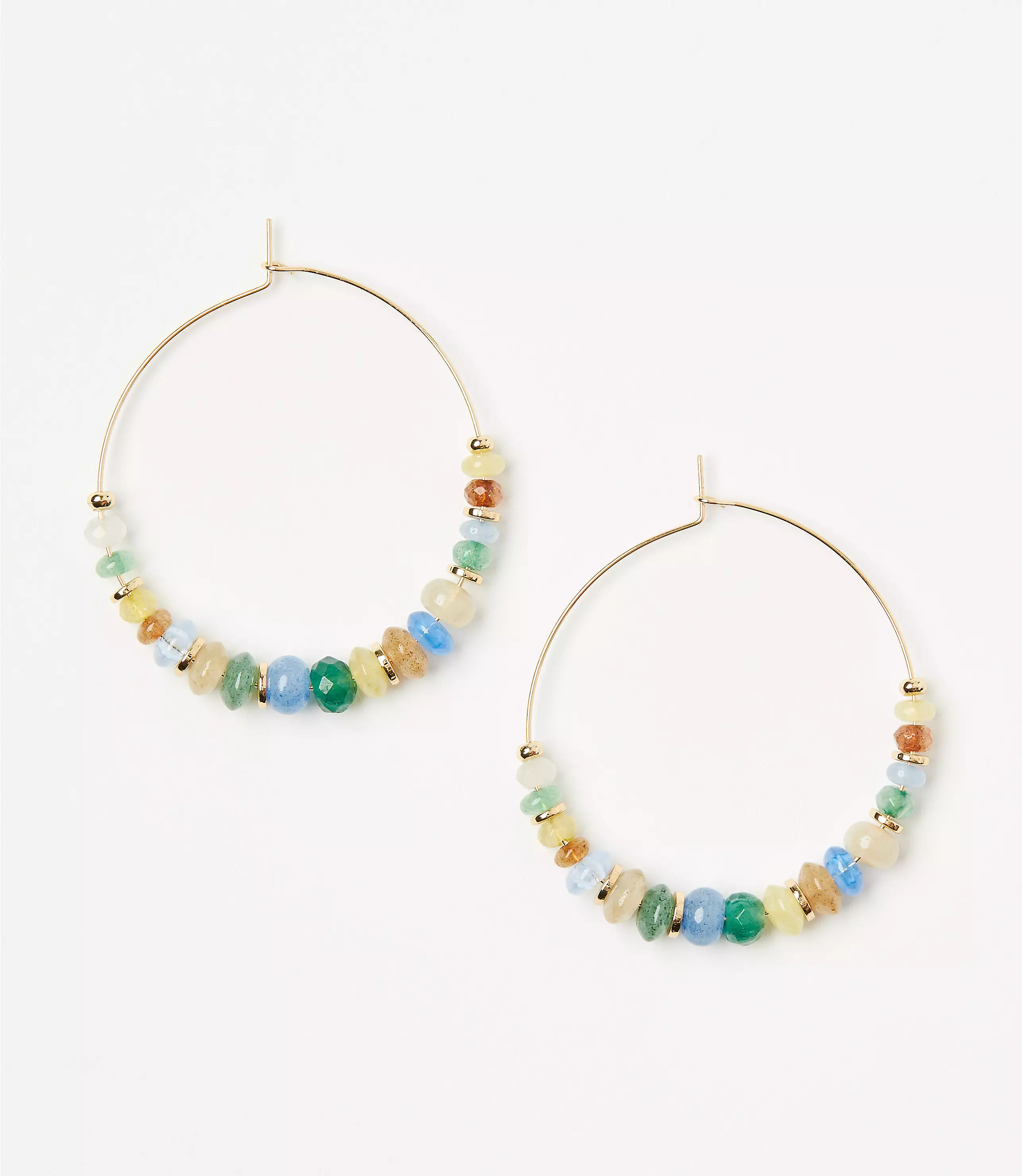 Beaded Hoop Earrings | LOFT